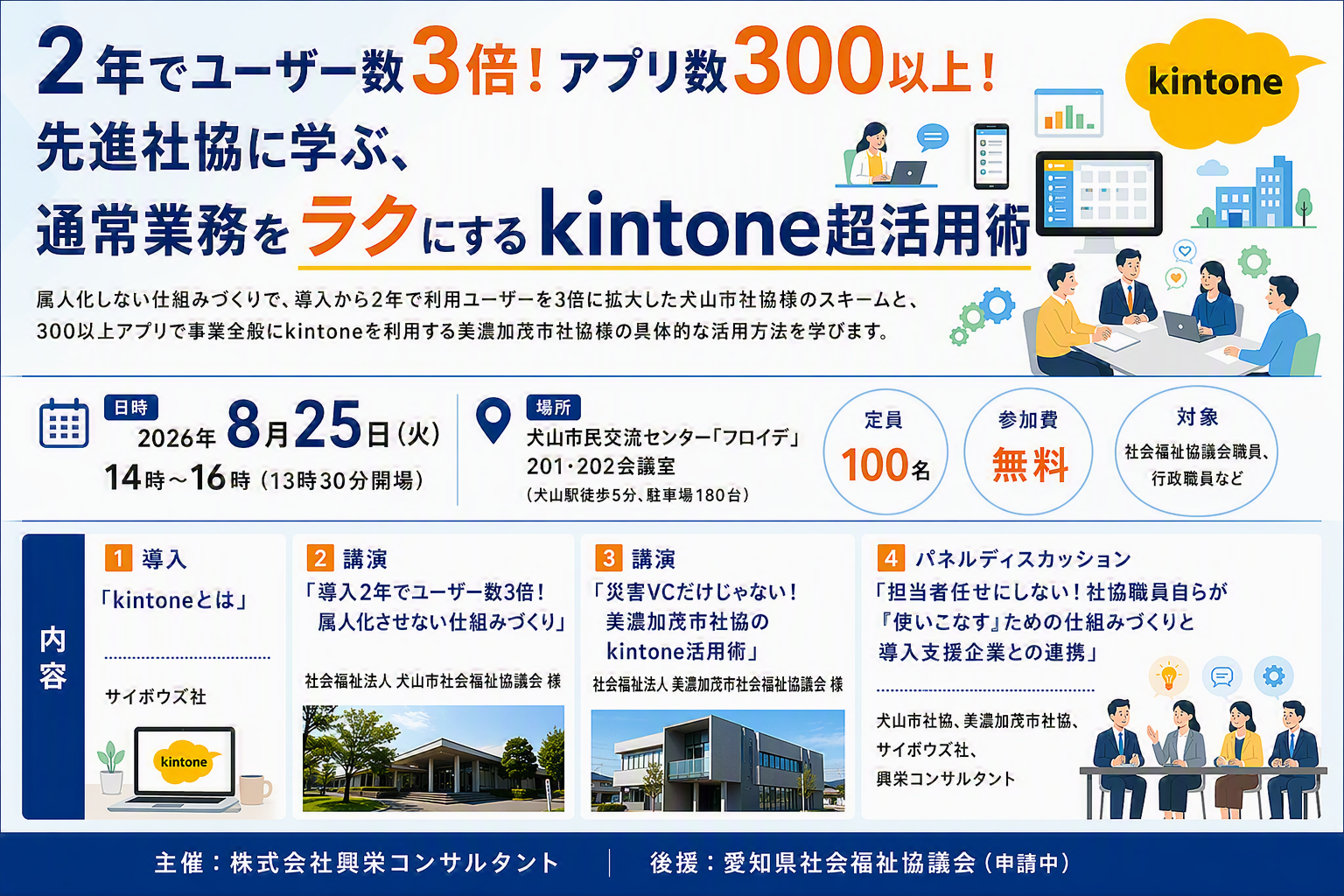 2年でユーザー数3倍！アプリ数300以上！先進社協に学ぶ、通常業務をラクにするkintone超活用術